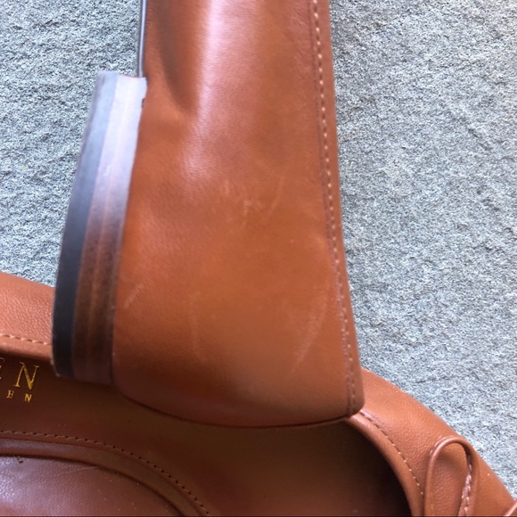 Ralph Lauren Chestnut Brown Leather Bow Flats 5.5 - Picture 9 of 12